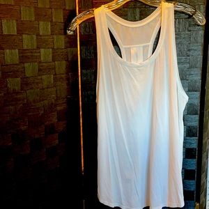 Athlete White Muscle Tank Tee(L)pleated nape,soft.